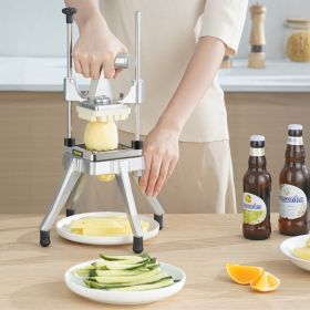 Commercial Vegetable Fruit Chopper 1/4' Blade Heavy Duty Professional Food Dicer Kattex French Fry Cutter Onion Slicer Stainless Steel For Tomato (Option: Metallic)